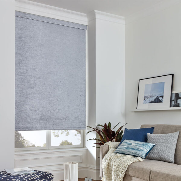 CRUSH CORNISH BLUE Roller Blinds by Louvolite